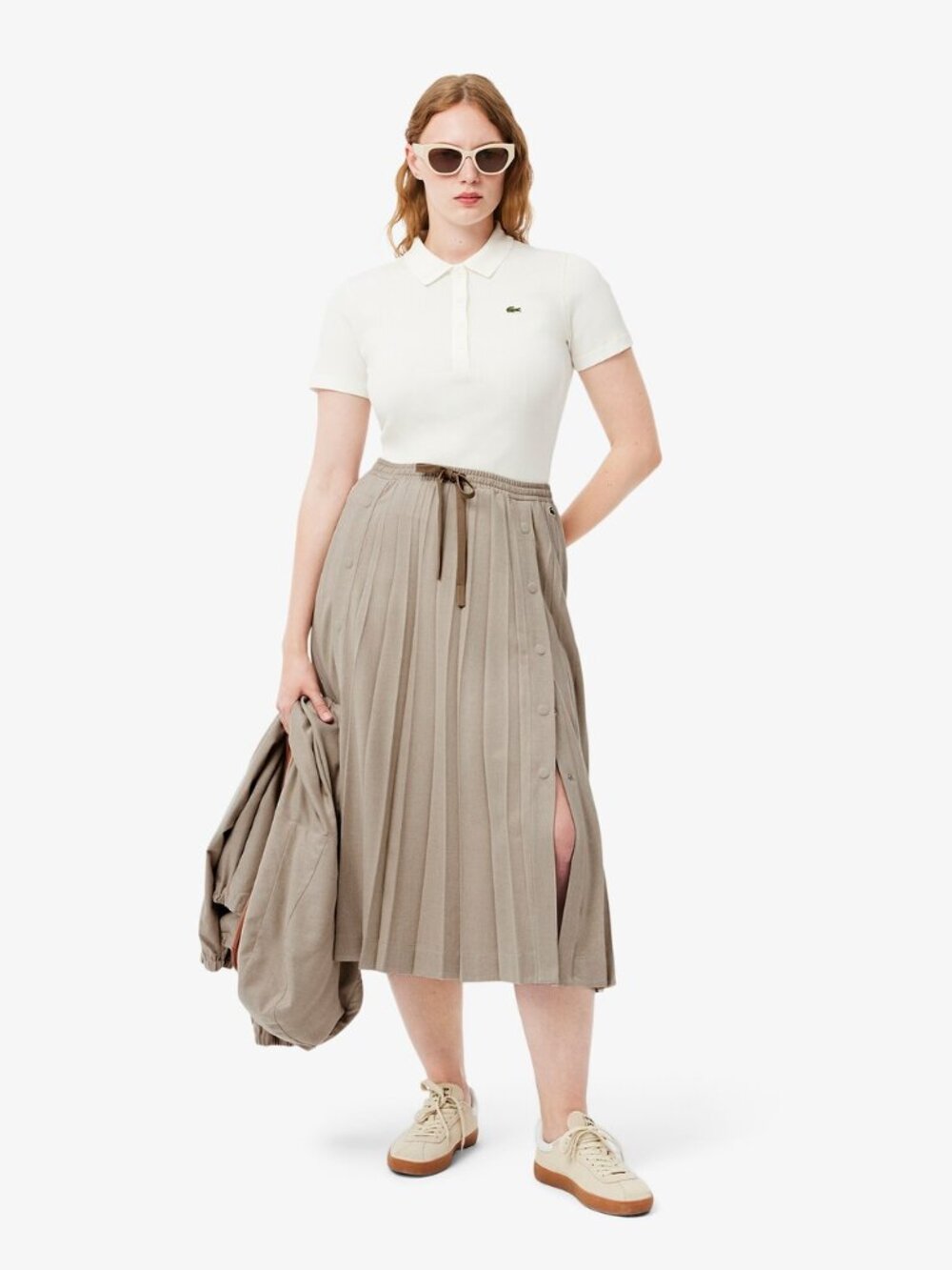 LIKE NEW LacosteWomen's Long Pleated Flannel Skirt Size 38